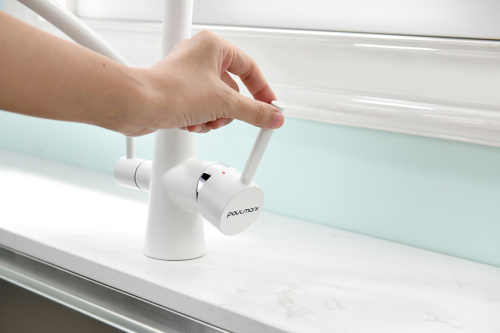 Смеситель для кухни Paulmark SIEGEN Si213111-WH на мойку белый - фото 4